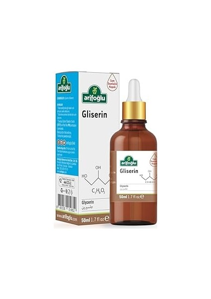 Arifoğlu Gliserin 50ML | Cildinizi Nemlendirir ve Yumuşatır. Kuru Ciltler Için Ideal Doğal Bakım Sa