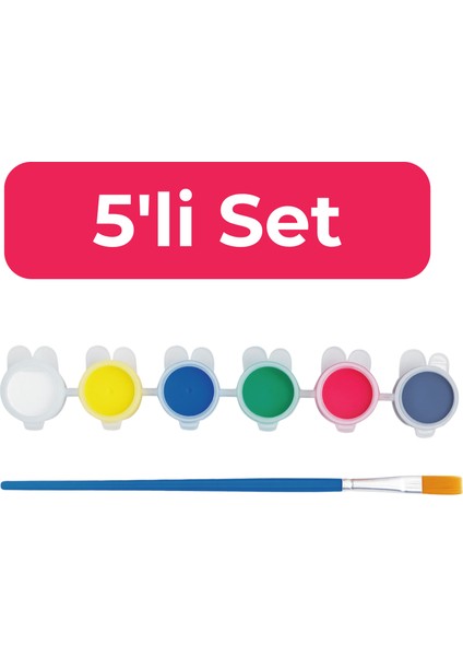 Sertifikalı 6 Renk Boya & Fırça Takımı – Aktivite Tasarım Seti