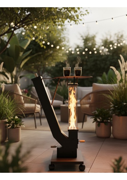 Sehpahlı Modern Tasarım Pelet Sobası | Teras, Kafe, Kış Bahçesi Için Dekoratif Isıtıcı fiyatları