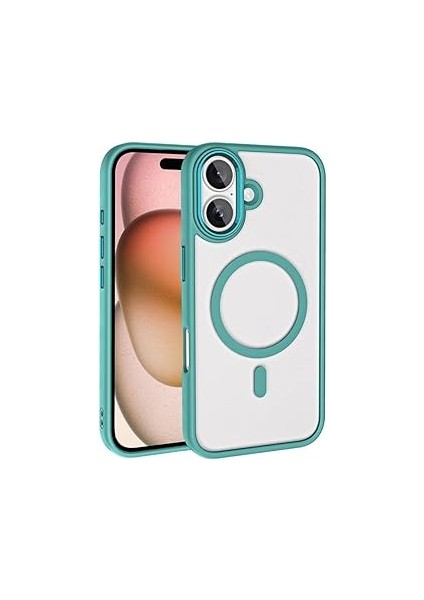 Zore ile Uyumlu 16 Kılıf Şarj Özellikli Zore Krom M-Safe Silikon Kapak Yeşil