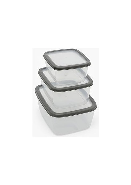 Suwors 3’lü Sızdırmaz Saklama Kabı Seti | 1600ML + 2800ML + 4600ML | Şeffaf Plastik Yemek Kabı | Gı