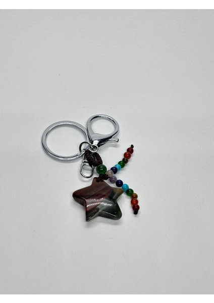 Kan Taşı Doğaltaş Anahtarlık Charm Yıldız fiyatları