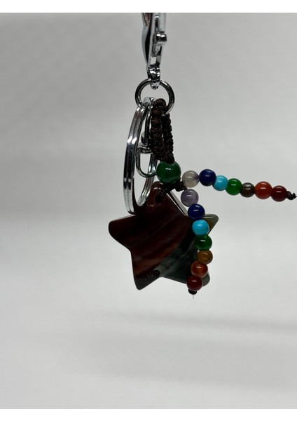 Kan Taşı Doğaltaş Anahtarlık Charm Yıldız modelleri