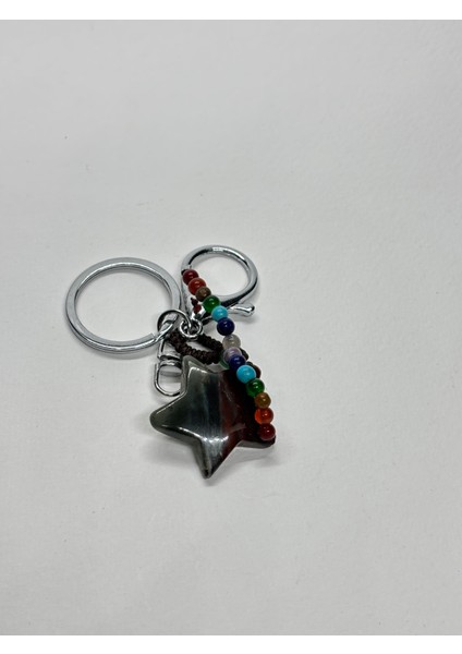 Kan Taşı Doğaltaş Anahtarlık Charm Yıldız fırsatları