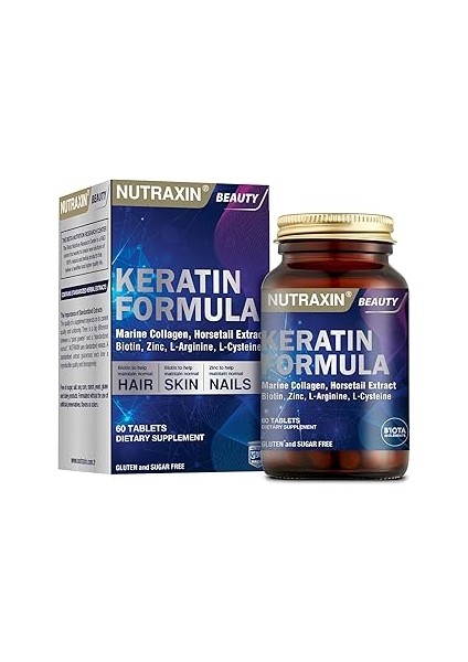 Nutraxin Beauty Keratin Formula 60 Tablet Takviye Edici Gıda