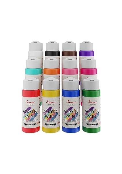 Red Rose Tüm Renkler Akrilik Boya 12'li Set 12X60 ml