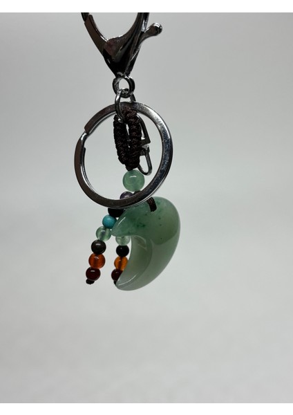 Aventurin Fengshuı Şans Bereket Anahtarlığı Charm Hilal