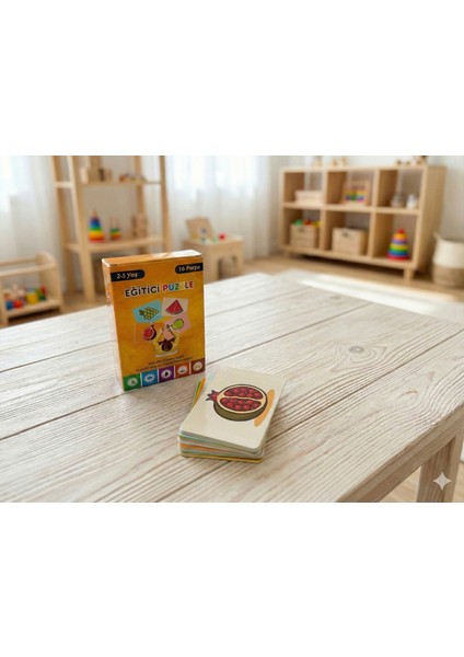 Bymeyla 16 Parça Meyveler Alemi | Zeka Geliştirici Eşleştirme Puzzle Eğitim Seti fırsatları