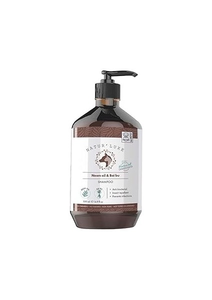 M-Pets Naturluxe Dog Shampoo Neem Oi̇l & Bai̇ Bu 500ML