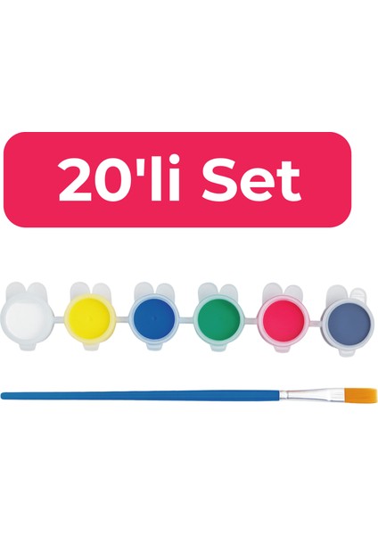 6’lı Boya ve Fırça Seti – Okul Öncesi Tasarım Malzemesi