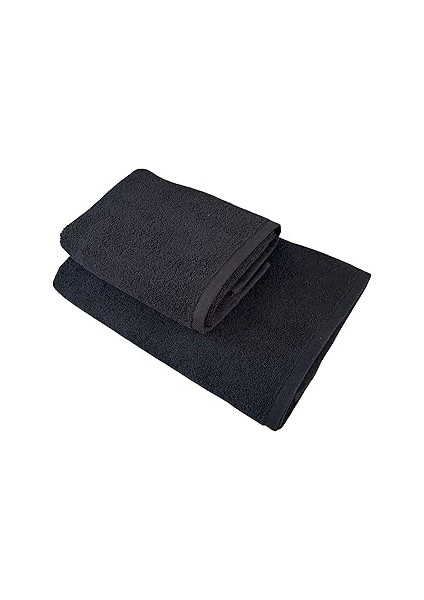 %100 Pamuk Siyah Havlu Ikili Set Banyo (70X140 Cm) ve El (50X90 Cm) Havlusu - Ev, Spor ve Seyahat I