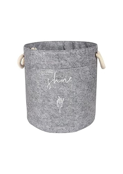 Buti Keçe Kulplu Yuvarlak Düzenleyici Sepet - Çok Amaçlı Saklama Organizer Kutu Maxi 103655