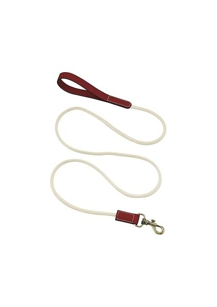 Kanibey Monchin Gerçek Deri 100% Pamuk Bordeaux Gezdirme Tasması Antik Sarı Tek Ebat