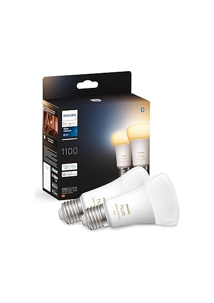Huewa 8-75W Beyaz Ambiyans Akıllı E27 LED Ampul 2'li Ekopaket, Özellikli