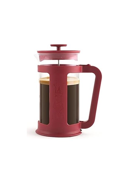 - French Press: Yaklaşık 1l Kapasiteli Kahve Hazırlayıcı - Kırmızı Polipropilen Gövd