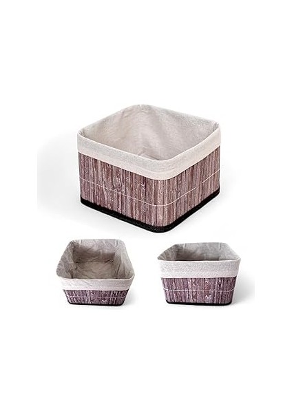 Deconox Bambu Çok Amaçlı Saklama Kutusu Düzenleyici Kare Organizer, Dekoratif Bambu Düzenleyici Gri̇