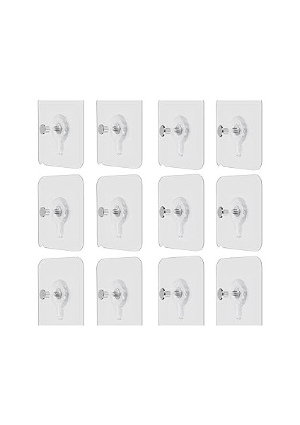 Yenigeldi 12 Adet Süper Güçlü Yapışkan Çerçeve Resim Askısı Yapışkanlı Askı Paslanmaz Çelik Mutfak