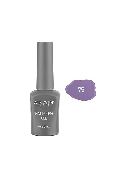 Alix Avien Lila Kalıcı Oje 75-Yoğun Renk Veren Oje 12 Ml-Nail Uv Gel Polish 75