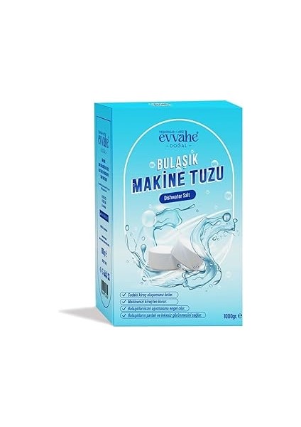 Evvahe Doğal Bulaşık, Makine, Tuzu, (1, Kg)