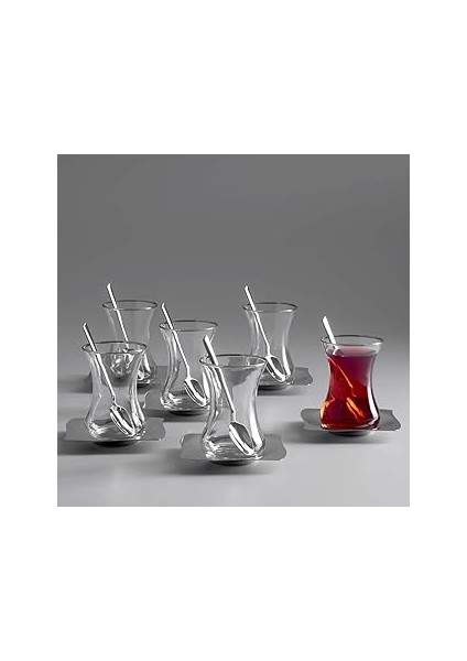 Kybele 18 Parça Çelik Çay Seti