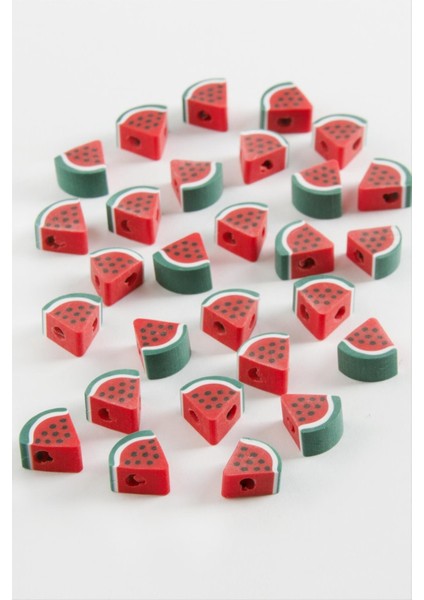 Karpuz Desenli Fimo Boncuk 100 Adet fiyatları
