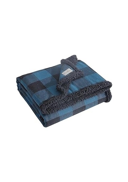 Eddie Bauer - Battaniye, Süper Yumuşak Ters Çevrilebilir Sherpa Flanel Yatak, Ideal Noel ve Beyaz F