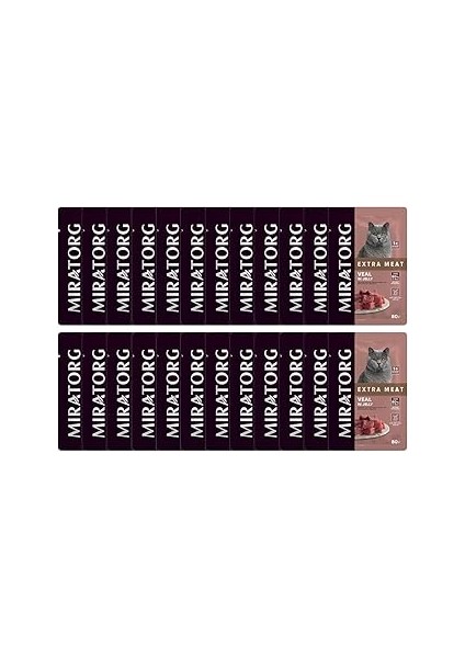 Miratorg Sensitive Digestion Jelly Dana Etli Kedi Yaş Maması 80 gr x 24 Adet