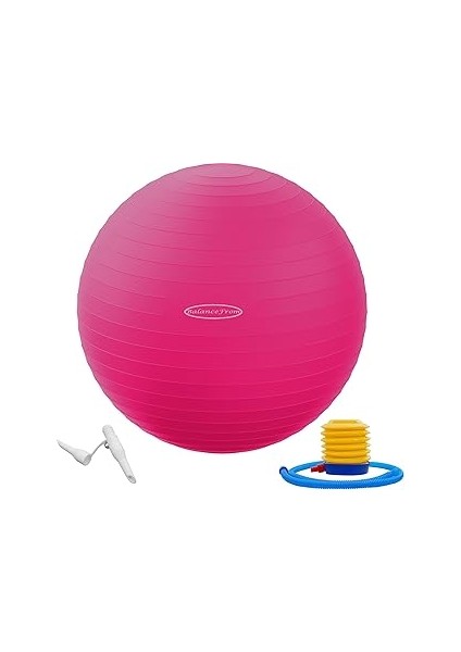 Fitvids Patlamaya Dayanıklı ve Kayma Dirençli Egzersiz Topu - Yoga, Fitness, Hızlı Pompalı Doğum To