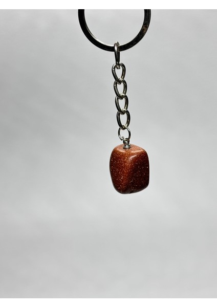 Ay Taşı Doğaltaş Anahtarlık Charm Küp