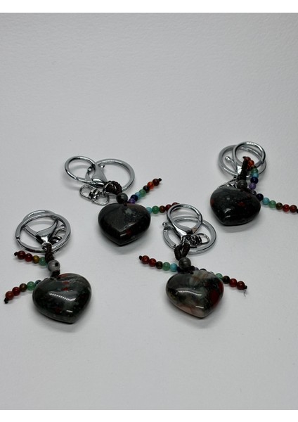 Kan Taşı Doğaltaş Anahtarlık Charm Kalp modelleri