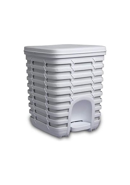 Primanova Palm Pedallı Çöp Kovası, Beyaz, 9 Lt