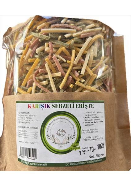 Karışık Sebzeli Erişte 350 gr fiyatları