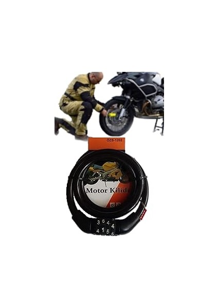 ÖZS-1202 Motor, Bisiklet, Bebek Arabası Kilidi Şifreli Çelik Halat Dayanıklı 9X100