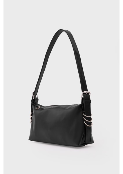 Ilu Bags Halka Detaylı Siyah Baget Çanta fiyatları