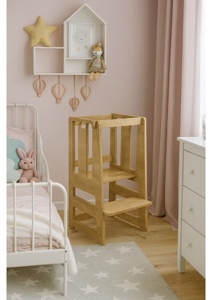 Çocuk Öğrenme Kulesi Ergonomik Tasarım ile 1-6 Yaş Arası Çocuklar için 70 kg Taşıma Kapasitesi