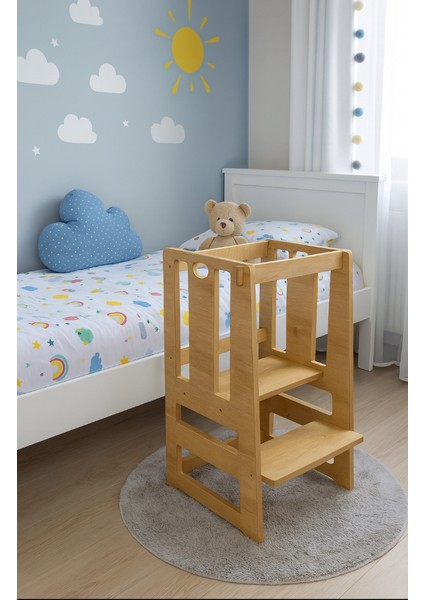 Çocuk Öğrenme Kulesi Ergonomik Tasarım ile 1-6 Yaş Arası Çocuklar için 70 kg Taşıma Kapasitesi fiyatları