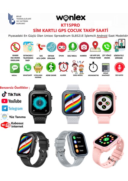 KT15PRO Android 4g Sim Kartlı Akıllı Çocuk Takip Saati