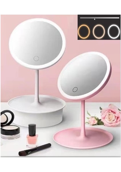 LED Işıklı Dokunmatik Makyaj Aynası 3 Kademeli Işık Ayarlı