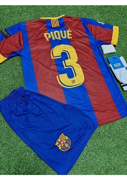 Barcelona 2011 Şampiyonlar Ligi Finali Gerard Pique Çocuk Forması 4'lü Set