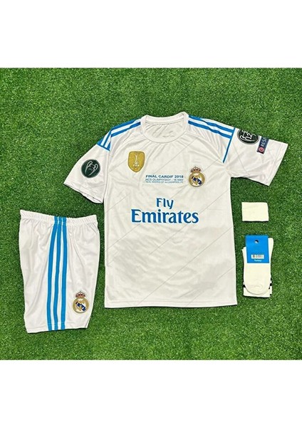 R.e.a.l M.a.d.r.i.d 2018 Kiev Şampiyonlar Ligi Finali Cristiano Ronaldo Çocuk Forması 4'lü Set modelleri