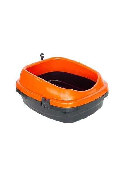 Yıldızhane Kedi Kumu Kabı Kum Sıçrama Emniyetli Izgaralı Kürek Hediyeli Apc Turuncu