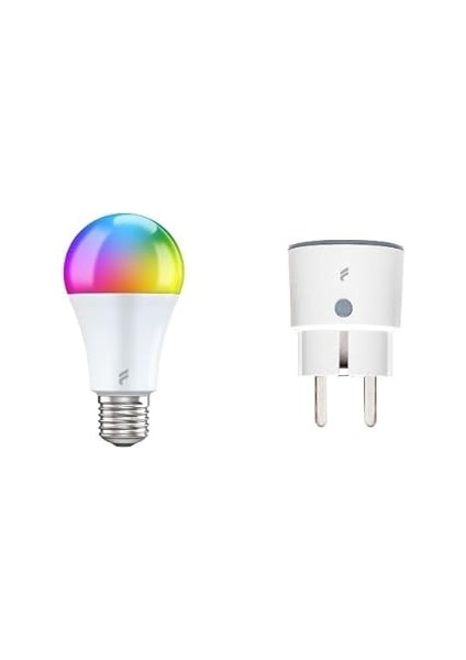 Fonri Akıllı Priz ve LED Ampül Seti, Wi-Fi ile Uzaktan Kontrol, Anlık Enerji Tüketim Takibi, Zamanl