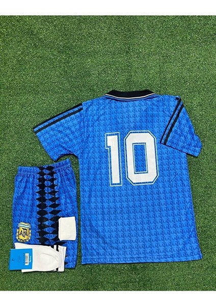 Arjantin 2023/24 Yeni Sezon Lionel Messi Ikonik Çocuk Forması Şort Çorap Bileklik 4'lü Set fiyatları