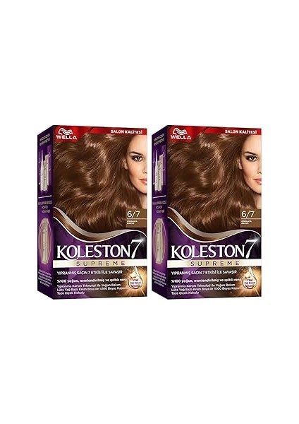 Wella Koleston Supreme Saç Boyası 6/7 Çikolata Kahve X2'li Set