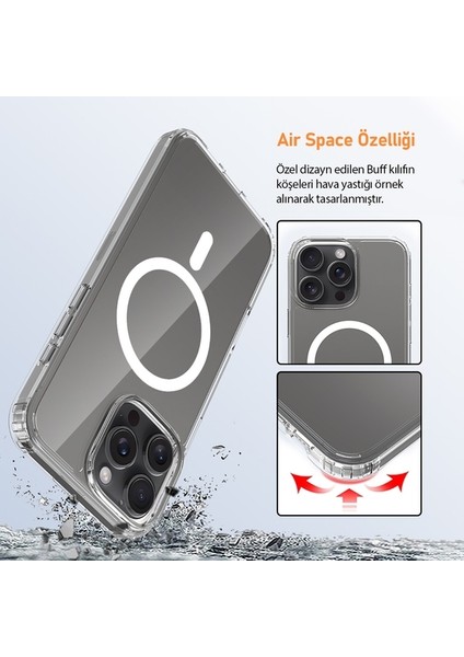 Apple Iphone 16 Pro Kılıf Magsafe Şarj Özellikli Şeffaf Sert Pc Kapak modelleri