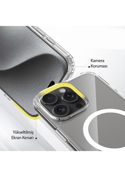 Apple Iphone 16 Pro Kılıf Magsafe Şarj Özellikli Şeffaf Sert Pc Kapak indirimleri