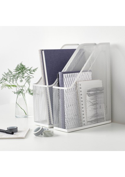 Drönjöns Metal Masaüstü Dosyalık Organizer Beyaz 2'li