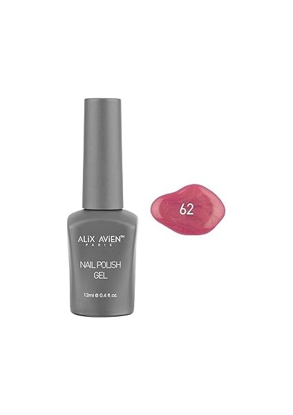 Alix Avien Işıltılı Koyu Pembe Kalıcı Oje 62-Yoğun Renk Veren Oje 12 Ml-Nail Uv Gel Polish 62