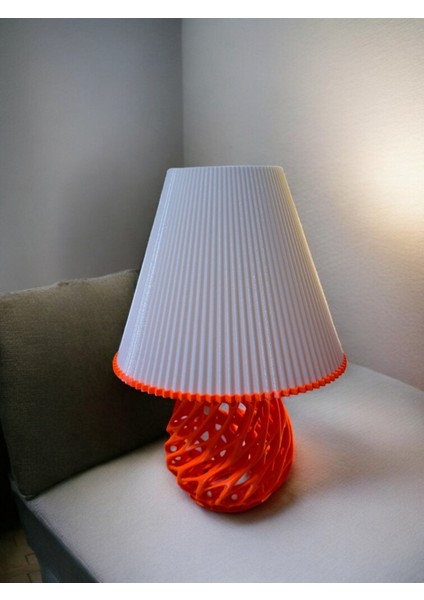 Twıster Model Özel Tasarım Abajur ve Masa Lambası Kırmızı