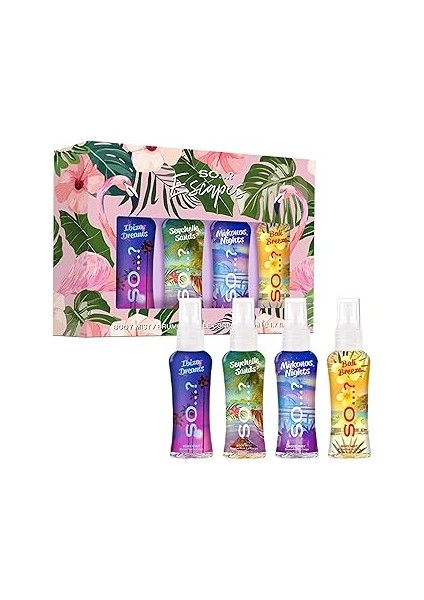 So…? Summer Escapes Kadın Hediye Seti, Kokulu Vücut Spreyi (4 x 50 Ml)